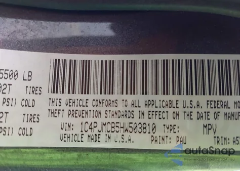 2017 Jeep Cherokee Latitude 4X4 from USA, damaged, VIN 1C4PJMCB5HW503810